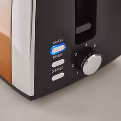 Tower Kitchen Appliance COPPER OMBRE Alloy Steel 900 Watt 2 Slice Toaster