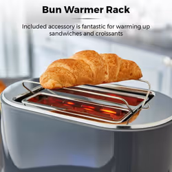 Tower Stylish Kitchen BELLE  Graphite Grey 2 Slice Toaster - Additional view 4