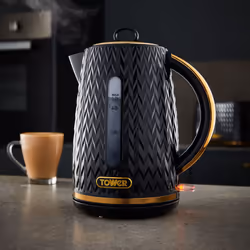 Tower Empire T10052BLK 3KW 1.7L Kettle Black with Brass Accents - Additional view 6