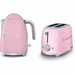 Smeg KLF03PKUK 1.7Ltr - 3kw Kettle and TSF01PKUK 2 Slice Toaster Set in Pink