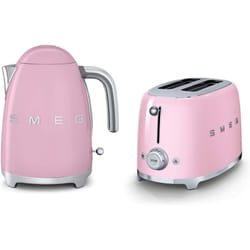 Smeg KLF03PKUK 1.7Ltr - 3kw Kettle and TSF01PKUK 2 Slice Toaster Set in Pink