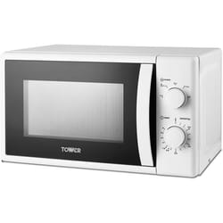 Tower T24034WHT Microwave with 5 Power Levels, 20L 700W, White
