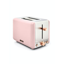 Tower Cavaletto 850W 2 Slice Toaster S/Sl Marshmallow Pink and Rose Gold