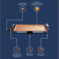 Tower Cerasure+ teppanyaki hob 1800 W Table-top Aluminium