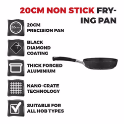 Tower T900112 Precision 20cm Non-Stick Frying Pan Black - Additional view 5