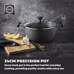 Tower T900116 Precision 24cm Non-Stick Stock Pot Black