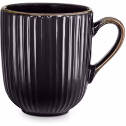 Tower T867002BLK Empire 16 Piece Dinnerware Set, Stoneware, Black and Brass