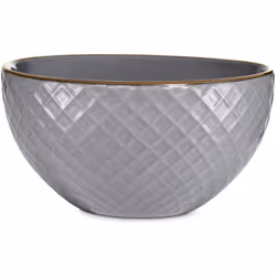 Tower T867002GRY Empire 16 Piece Dinnerware Set, Stoneware, Grey and Brass
