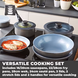 Tower Freedom T800200 13 Piece Cookware Set, Detachable Handles, Graphite