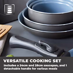 Tower T800203 Freedom 3 Piece Frying Pan Set, Ceramic Coating, Graphite