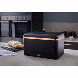 Tower T826130BLK Cavaletto Bread Bin Storage, Carbon Steel, Removable Lid, Black and Rose Goldâ¦ - Additional view 4