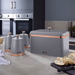 Tower T826131GRY Cavaletto Set of 3 Storage Canisters, Grey/Rose Gold - Additional view 4