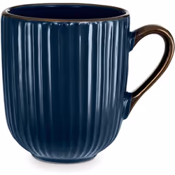 Tower T867002MNB Empire 16 Piece Dinnerware Set, Midnight Blue & Brass, Stoneware