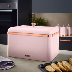 Tower T826130PNK Cavaletto Bread Bin, Durable Carbon Steel, Pink & Rose Gold - Additional view 5