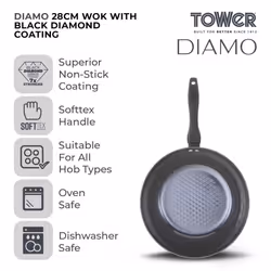 Tower T900134  - Diamo 28cm Wok