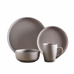 Tower BO867007GRY Avena 16 Piece Dinnerware Set, Fossil Grey