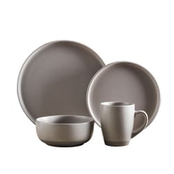 Tower BO867007GRY Avena 16 Piece Dinnerware Set, Fossil Grey
