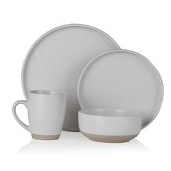 Tower BO867007WHT Avena 16 Piece Dinnerware Set Linen, White