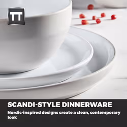 Tower BO867004GRY Oslo 16 Piece Dinnerware Set, Nimbus Grey