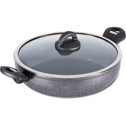 Tower T81285 Cerastone 30cm Low Casserole Pot, Aluminium, Graphite