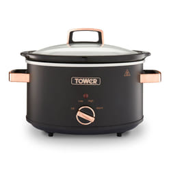 Tower T16042BLK Cavaletto 3.5L Slow Cooker Black and Gold Acents