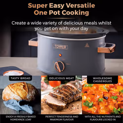 Tower Cavaletto 3.5L Slow Cooker | Grey & Gold - Additional view 5