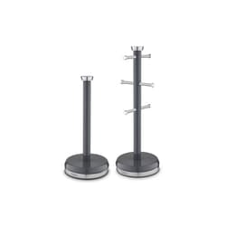 Belle By Tower, Towel Pole And Mug Tree Set in Graphite - Grey