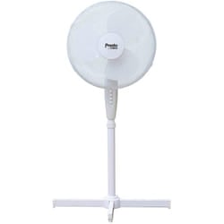 Presto Pedestal Fan with 3 Speeds Adjustable Height Oscillation, 16', 40W, White