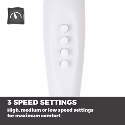 Presto Pedestal Fan with 3 Speeds Adjustable Height Oscillation, 16', 40W, White