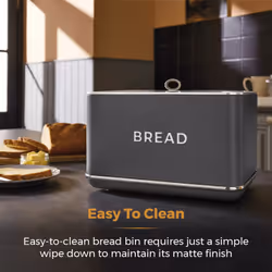 Tower Renaissance bread box Rectangular Grey Steel - Additional view 8