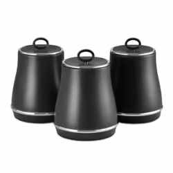 Tower Renaissance, Universal containers set, 1.5 L, Steel, Black, Detachable lid, 145 mm