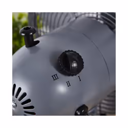 Tower T610000 Scandi 35W Metal Desk Fan with 3 Speeds, Grey & Wood Effect