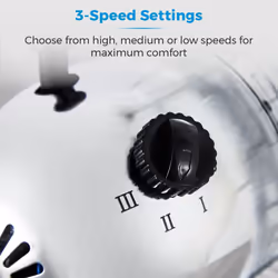 Tower T605000 35W 12 Inch Metal Desk Fan, 3 Speeds, 4 Blades, Chrome