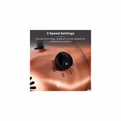 Tower T605000C 35W Metal Desk Fan with 3 Speeds, 4 Blades, Copper