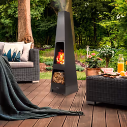 Tower Obelisk T978509 Outdoor Wood Burner Garden/Patio Heater Fire Pit Log Storage