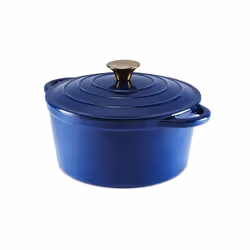 Tower Barbary & Oak Blue 24cm Cast Iron Round Casserole
