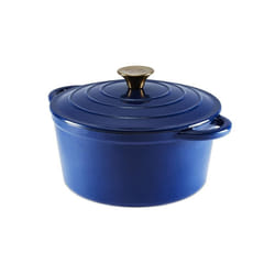 Tower Barbary & Oak Blue 24cm Cast Iron Round Casserole