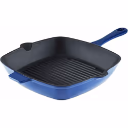 Tower Barbary & Oak 26cm Square Cast Iron Grill Pan w Durable Enamel