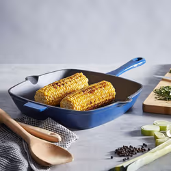 Tower Barbary & Oak 26cm Square Cast Iron Grill Pan w Durable Enamel