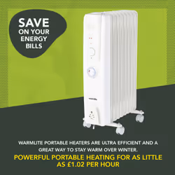 Warmlite heating WL43004YTW electric space heater Indoor White 2000 W Oil electric space heater - Additional view 4