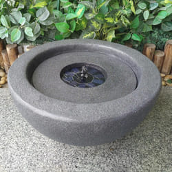 AllPondSolutions Bowl Stone Solar Water Feature - Dark Grey