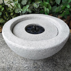 AllPondSolutions Bowl Stone Solar Water Feature - Light Grey