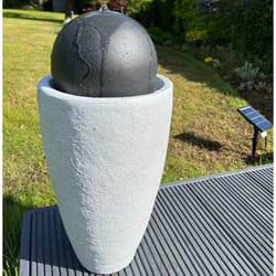 AllPondSolutions Vase Globe Water Feature with LED Lights - Solar