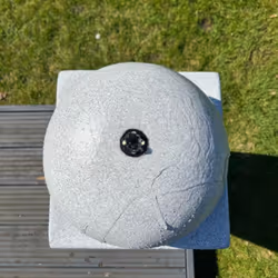 AllPondSolutions Round Ball On Vase Feature with LED Lights in Full White - Solar