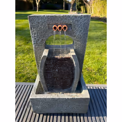 AllPondSolutions 3 Outlets Tier Water Feature with LED Lights - Solar