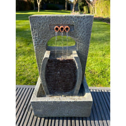 AllPondSolutions 3 Outlets Tier Water Feature with LED Lights - Solar