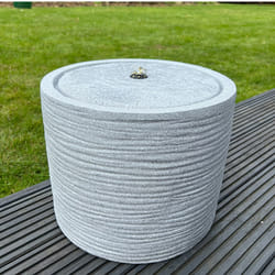 AllPondSolutions Round Solar Water Feature with LED Lights-Light Grey