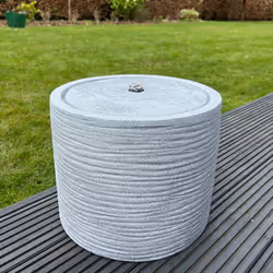 AllPondSolutions Round Water Feature with LED Lights - Plug Powered