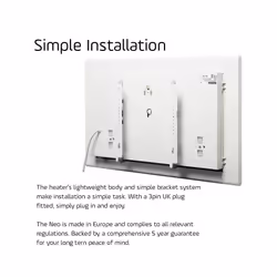 Adax Neo Portable Electric Panel Heater + Timer, Thermostat. Modern Convector Radiator, Lava Grey - 1000W