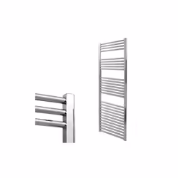 Bray Straight Towel Warmer / Heated Towel Rail Radiator, Chrome - Central Heating 500 1400